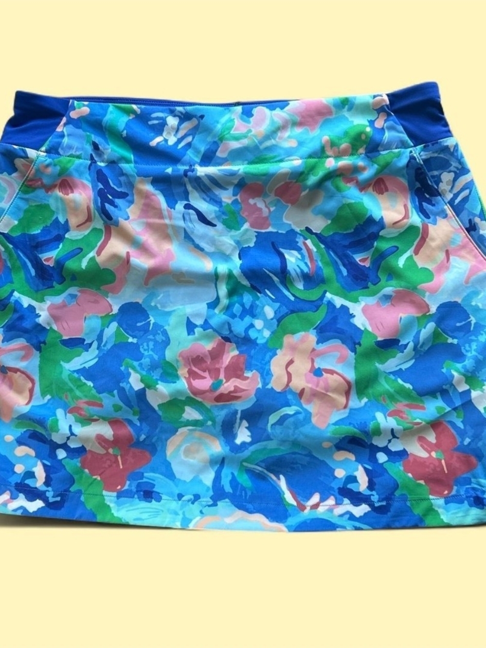 Walter Hagen Blue Floral-Print Mini Skirt